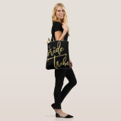 Bruid stam gouden diamanten bruiloftsfeest tote ta bag (Op model)