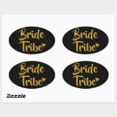 Bruid Stam Gouden Hart Ovale Sticker (Vel)