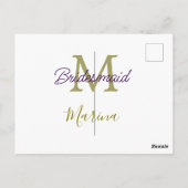 Bruid stam logo bruiloft feest eenvoudig goud briefkaart (Achterkant)