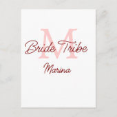 Bruid stam logo rode bruiloftsshower eenvoudig min briefkaart (Voorkant)