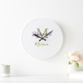 Bruid stam monogram bruiloft eenvoudig goud p grote klok (Huis)
