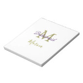 Bruid stam monogram bruiloft eenvoudig goud p notitieblok (Linkerzijde)