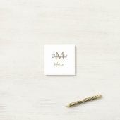 Bruid stam monogram bruiloft eenvoudig goud post-it® notes (Op bureau)