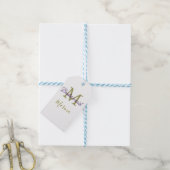 Bruid stam monogram bruiloft eenvoudig goudkleurig cadeaulabel (Met Touw)