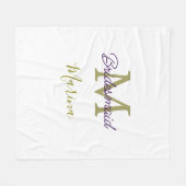 Bruid stam monogram bruiloft eenvoudig goudkleurig fleece deken (Voorkant (Horizontaal))