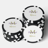 Bruid stam monogram bruiloft eenvoudig goudkleurig poker chips (Opstapeling)