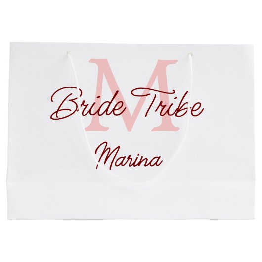 Bruid stam monogram rode bruiloft bescheiden mini groot cadeauzakje (Achterkant)