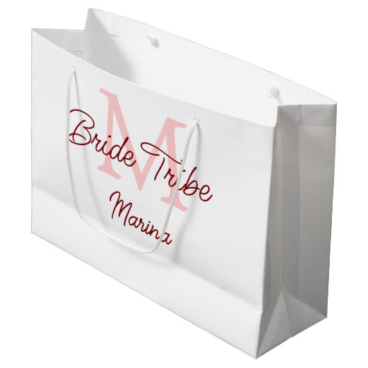 Bruid stam monogram rode bruiloft bescheiden mini groot cadeauzakje (Voorkant Gekanteld)