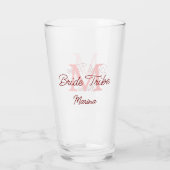 Bruid stam monogram rode bruiloft bruidsshow eenvo glas (Achterkant)
