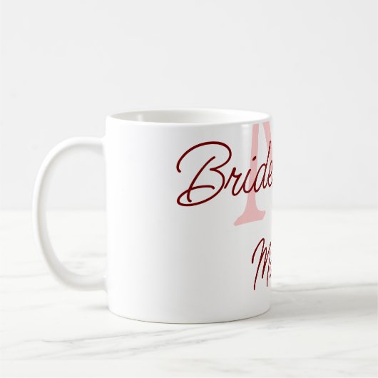 Bruid stam monogram rood bruidsdouche eenvoudig mi koffiemok (Links)