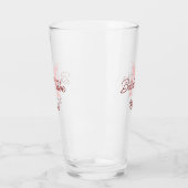 Bruid stam monogram rood bruidsfeest eenvoudig min glas (Links)