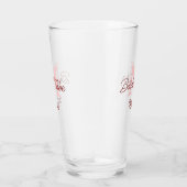 Bruid stam monogram rood bruidsfeest eenvoudig min glas (Rechts)
