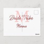 Bruid stam monogram rood bruiloft bruidsshower een briefkaart (Achterkant)