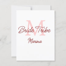 Bruid stam monogram rood bruiloft bruidsshower een