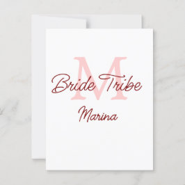 Bruid stam monogram rood bruiloft bruidsshower een briefkaart
