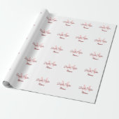 Bruid stam monogram rood bruiloft bruidsshower een cadeaupapier (Uitgerold)