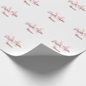 Bruid stam monogram rood bruiloft bruidsshower een cadeaupapier (Hoek)