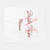 Bruid stam monogram rood bruiloft bruidsshower een fleece deken (Voorkant (Horizontaal))