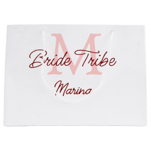 Bruid stam monogram rood bruiloft bruidsshower een groot cadeauzakje