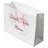 Bruid stam monogram rood bruiloft bruidsshower een groot cadeauzakje (Achterkant Gekanteld)