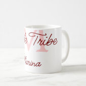 Bruid stam monogram rood bruiloft bruidsshower een koffiemok (Voorkant rechts)