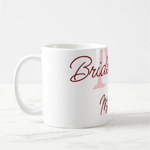 Bruid stam monogram rood bruiloft bruidsshower een koffiemok