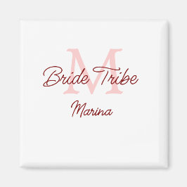 Bruid stam monogram rood bruiloft bruidsshower een magneet