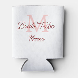 Bruid stam monogram rood bruiloft eenvoudig mini blikjeskoeler