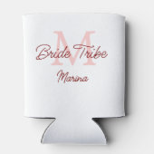 Bruid stam monogram rood bruiloft eenvoudig mini blikjeskoeler (Achterkant)