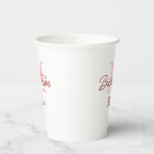 Bruid stam monogram rood bruiloft eenvoudig mini papieren bekers (Links)
