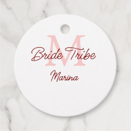 Bruid stam monogram rood bruiloft feest eenvoudig  bedankjes labels
