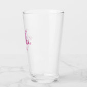 Bruid stam monogram roze bruiloft bruidsshower een glas (Links)