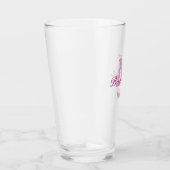Bruid stam monogram roze bruiloft bruidsshower een glas (Rechts)