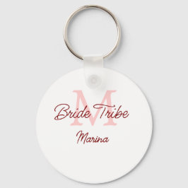 Bruid stam monogram roze bruiloft bruidsshower een sleutelhanger