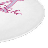 Bruid stam monogram roze bruiloft feest eenvoudig  snijplank (Hoek)