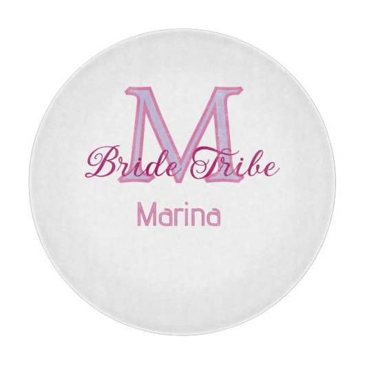 Bruid stam monogram roze bruiloft feest eenvoudig  snijplank (Voorkant)
