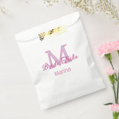 Bruid stam monogram roze bruiloftsshower eenvoudig bedankzakje (Gezegeld)