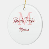 Bruid stam monogram roze bruiloftsshower eenvoudig keramisch ornament (Links)