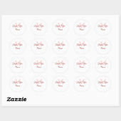 Bruid stam monogram roze bruiloftsshower eenvoudig ronde sticker (Vel)
