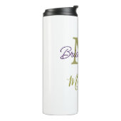 Bruid stam monogramma bruiloft eenvoudig goud thermosbeker (Gedraaid links)