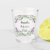 Bruid stam paarse eucalyptus groen bruiloft shot glas (Voorkant)