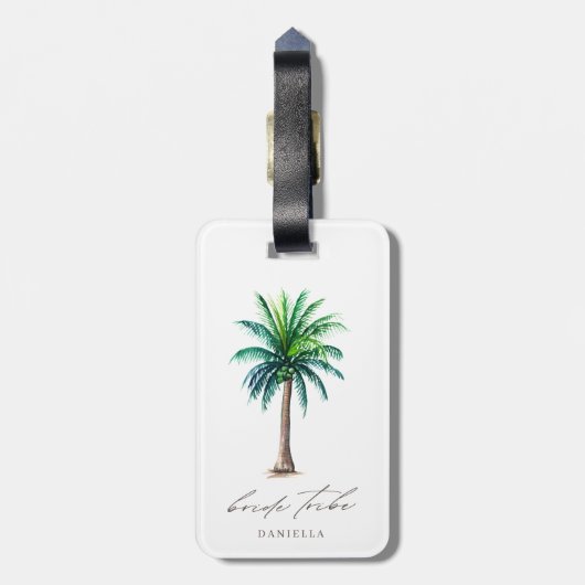 Bruid Stam Palmboom Bruidsmeisje Bagage Label (Achterkant verticaal)