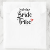 Bruid Stam Rode Datum Hart Persoonlijk Ovale Sticker (Tas)