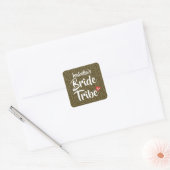 Bruid Stam Rode Datum Hart Persoonlijke Glitters Vierkante Sticker (Envelop)