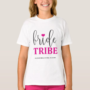 Bruid Stam Roze Bruidshemd voor Bloemenmeisje T-shirt
