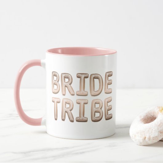 Bruid Stam Roze Goud Bachelorette Bruidsfeest Mok (Met donut)