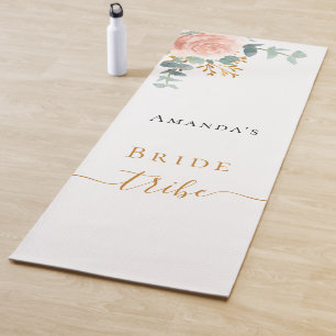 Bruid stam roze goud bloem eucalyptus groen yogamat