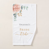 Bruid stam roze goud bloemig eucalyptus groen bad handdoek (Handdoek)