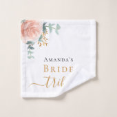 Bruid stam roze goud bloemig eucalyptus groen bad handdoek (Wasdoekje)