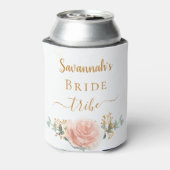 Bruid stam roze goud bloemig eucalyptus groen blikjeskoeler (Blikje Achterkant)